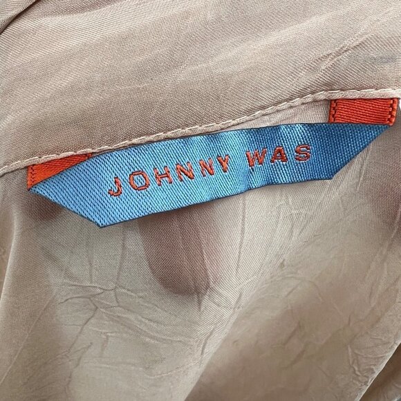 Johnny Was Women's Brown Lace 3/4 Sleeve V-Neck Belted Top Blouse Size XS - Picture 10 of 12